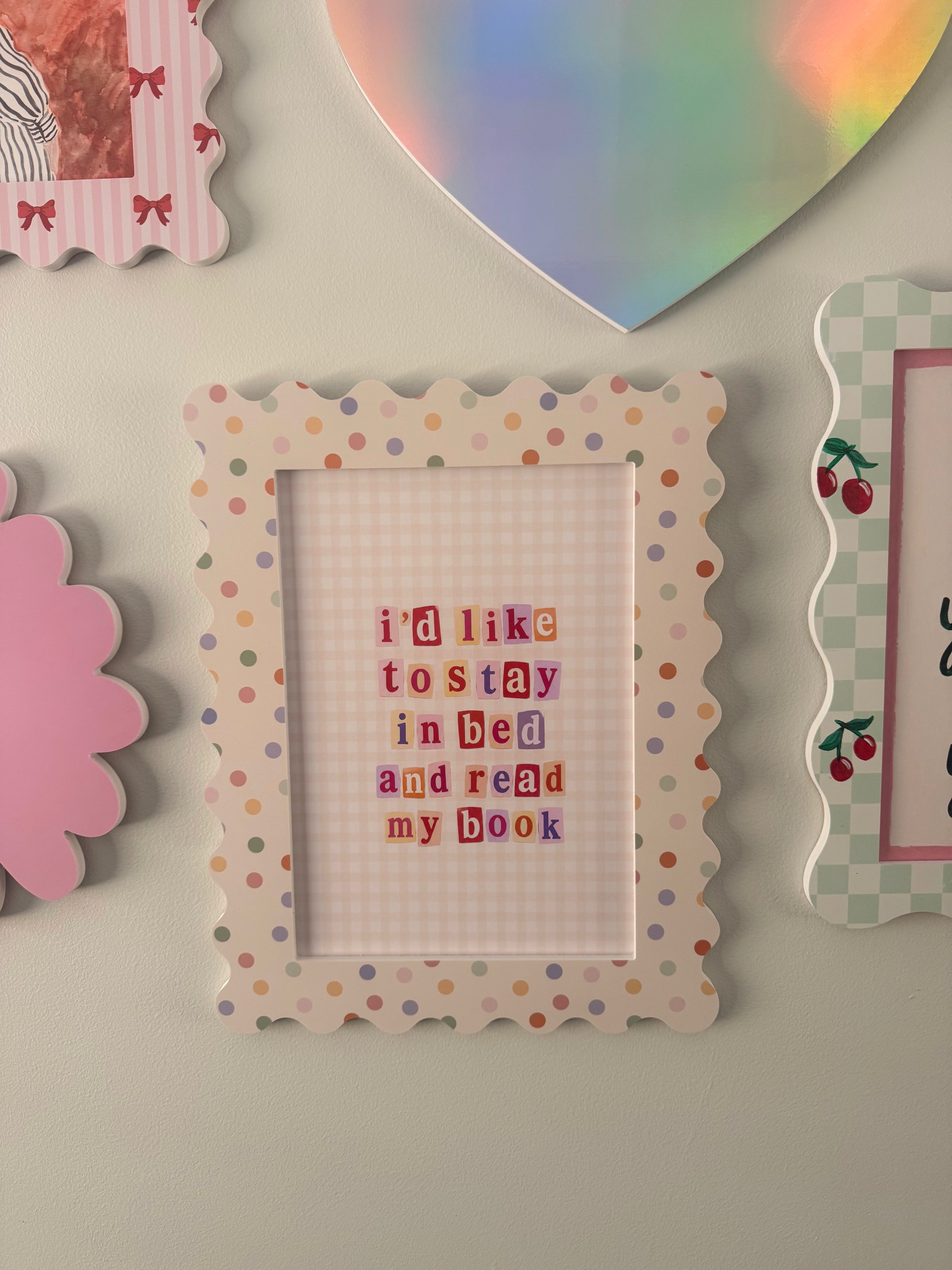 A4 Pastel Polka Dot Squiggle Frame