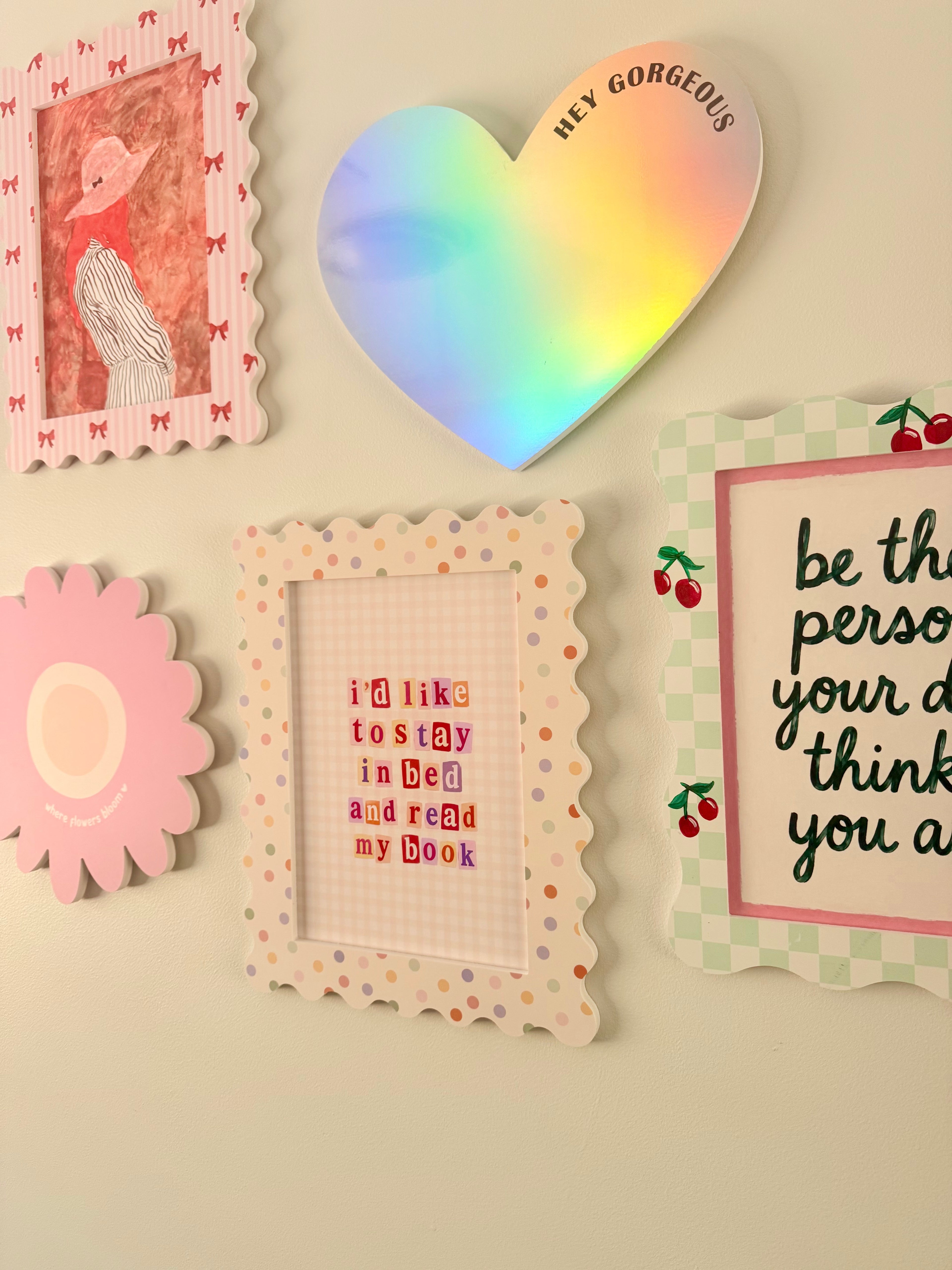 A4 Pastel Polka Dot Squiggle Frame