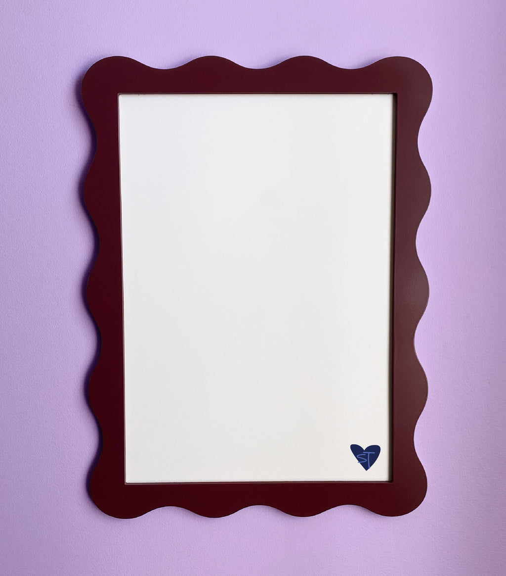 A3 Burgundy Wavy Frame