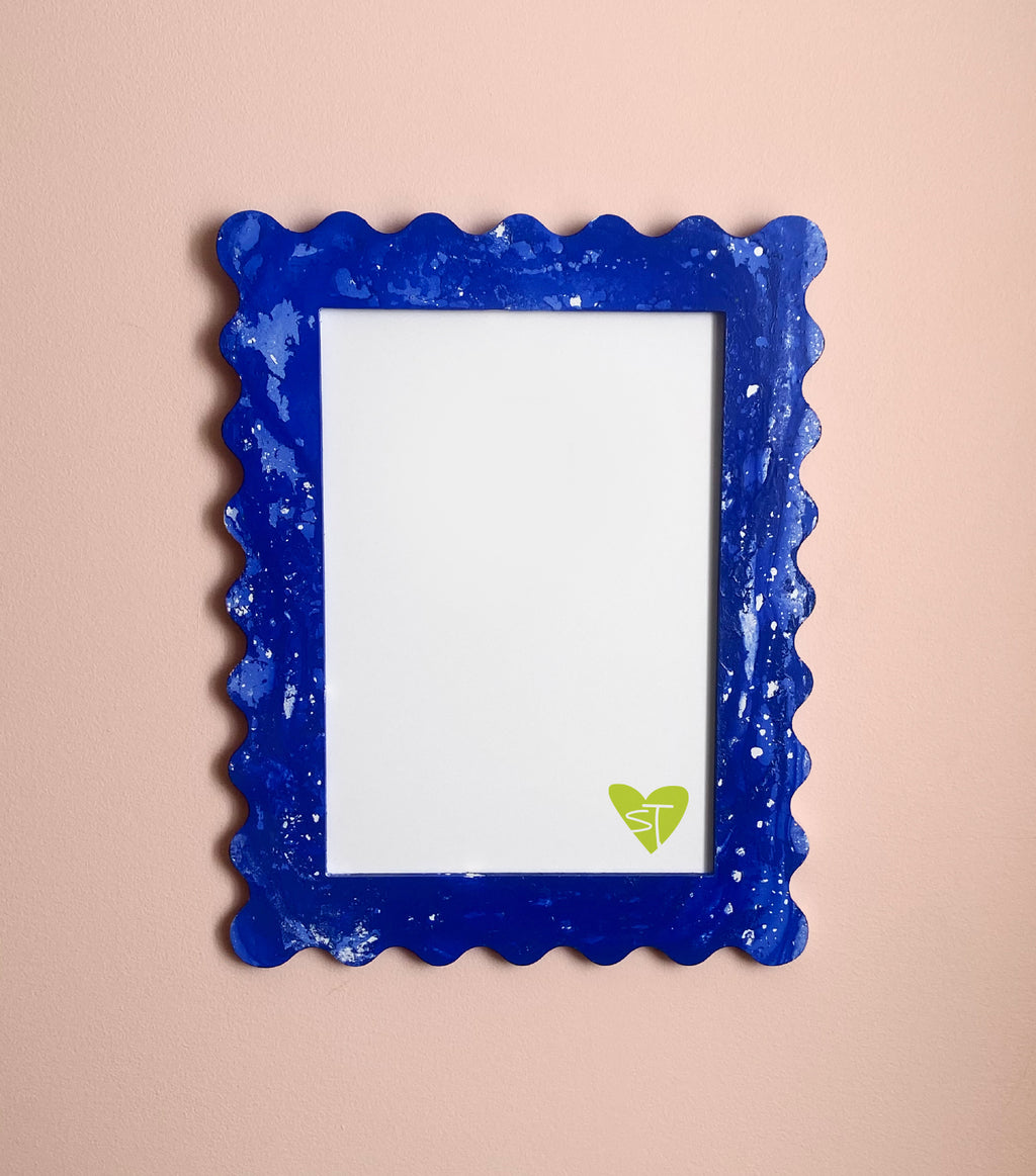 #001 A4 Dipped Squiggle Frame - Cobalt Blue
