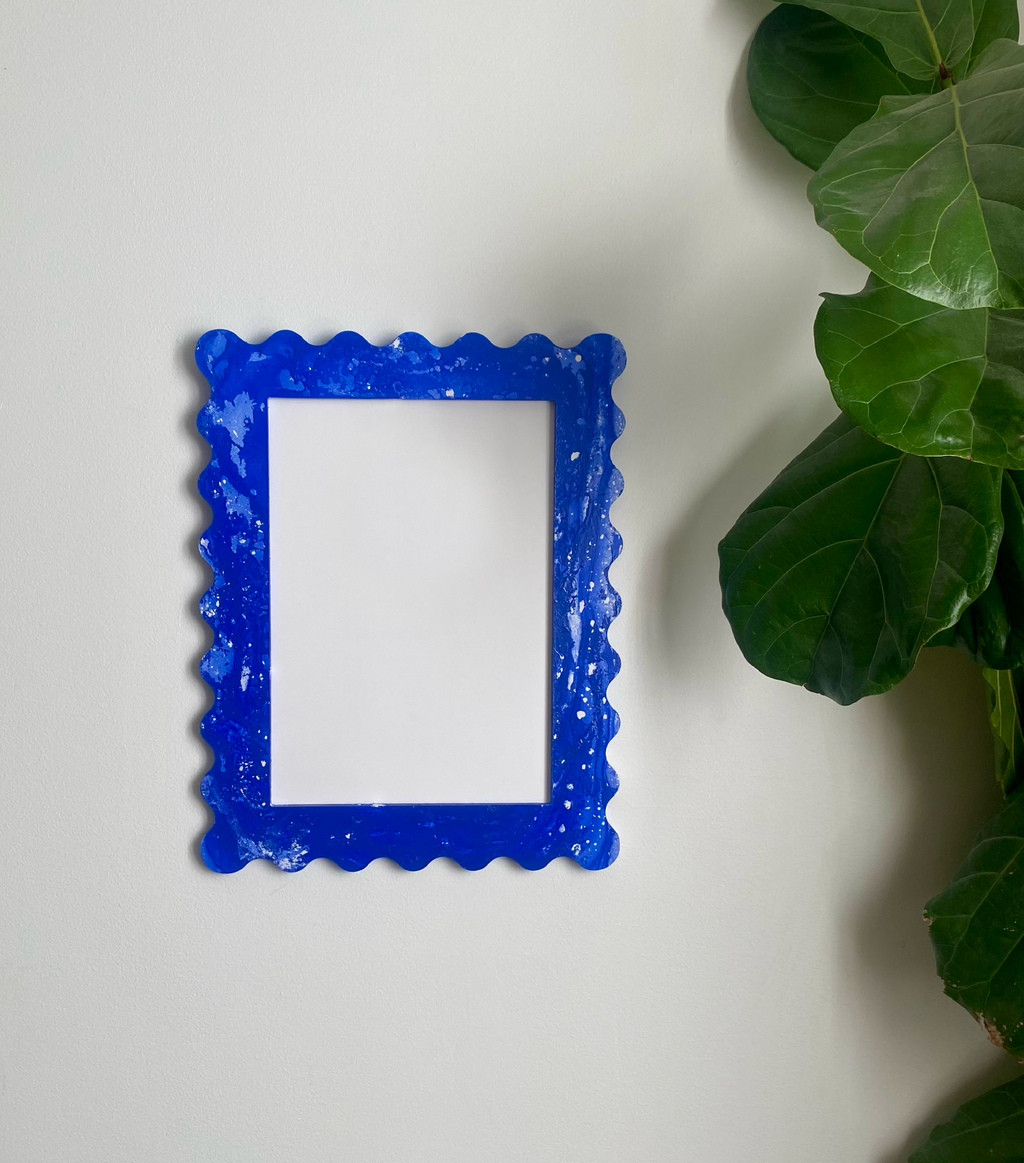 #001 A4 Dipped Squiggle Frame - Cobalt Blue