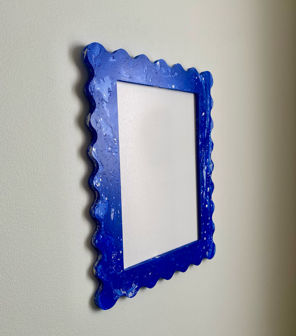 #001 A4 Dipped Squiggle Frame - Cobalt Blue