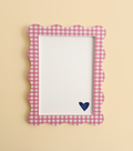 A4 Pink Gingham Wavy Frame
