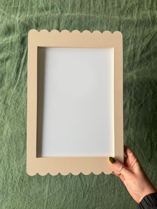 A4 Beige Scallop Frame
