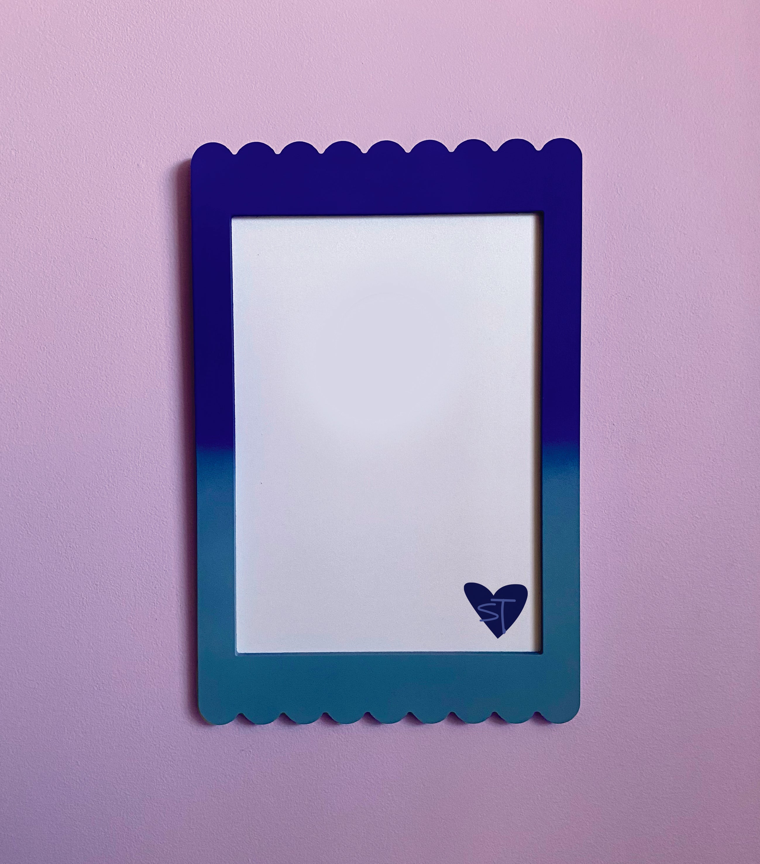 A4 Cobalt Blue Ombre Scallop Frame