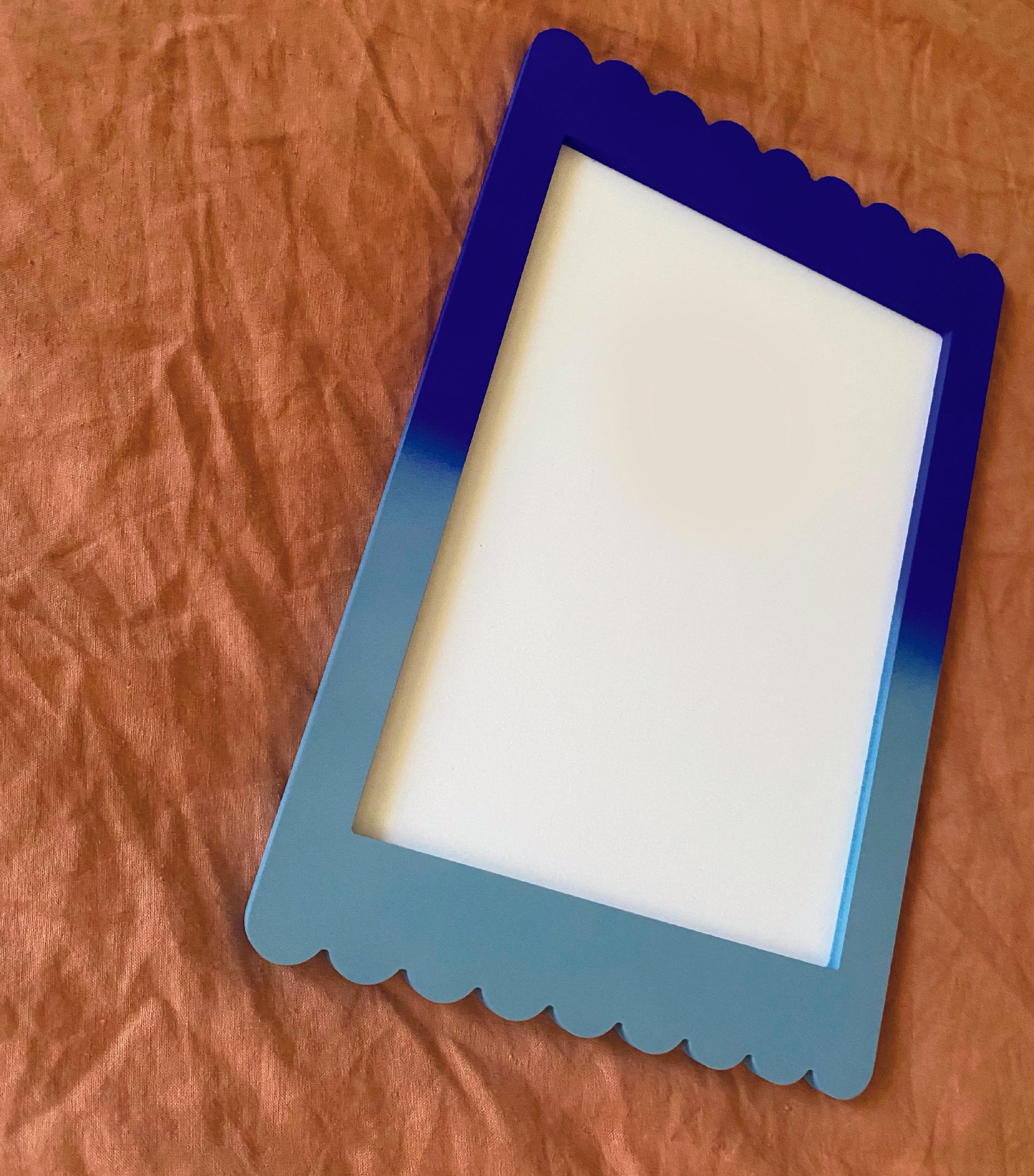 A4 Cobalt Blue Ombre Scallop Frame