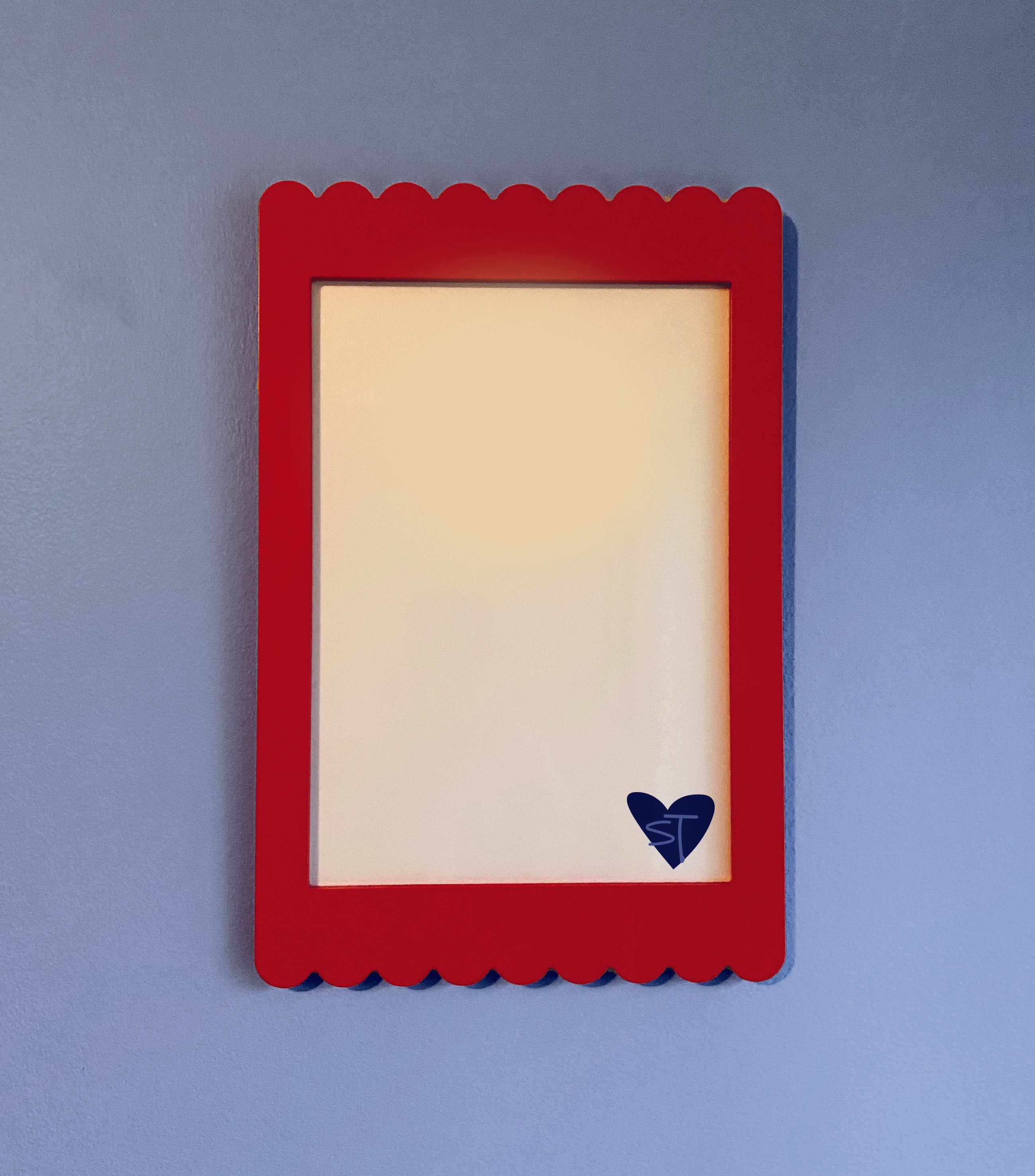 A4 Red Scallop Frame