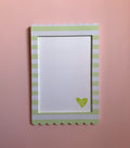 A4 Mint White Stripe Scallop Frame