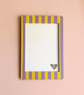 A4 Yellow Lilac Stripe Scallop Frame