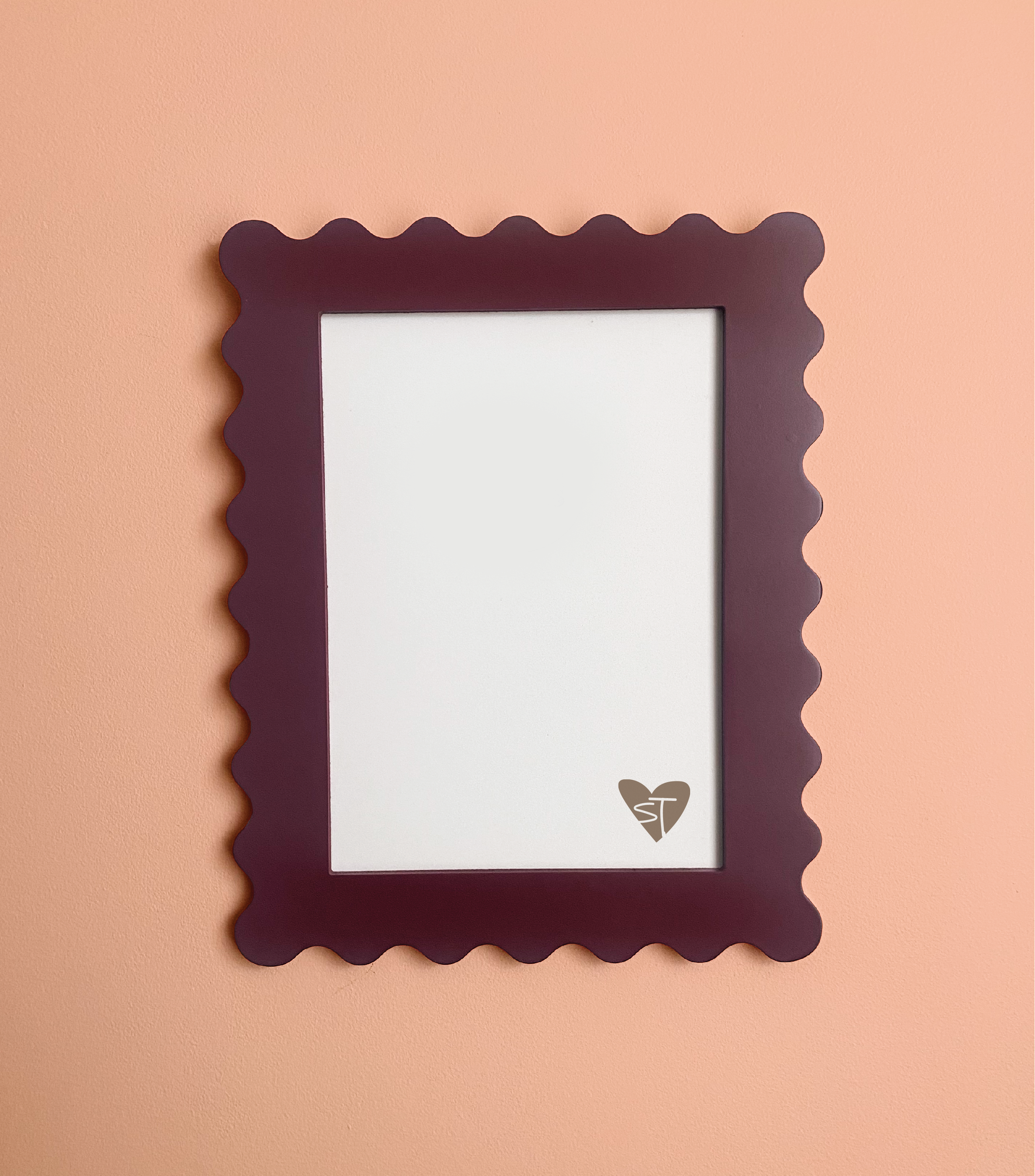 A4 Burgundy Wine Squiggle Frame