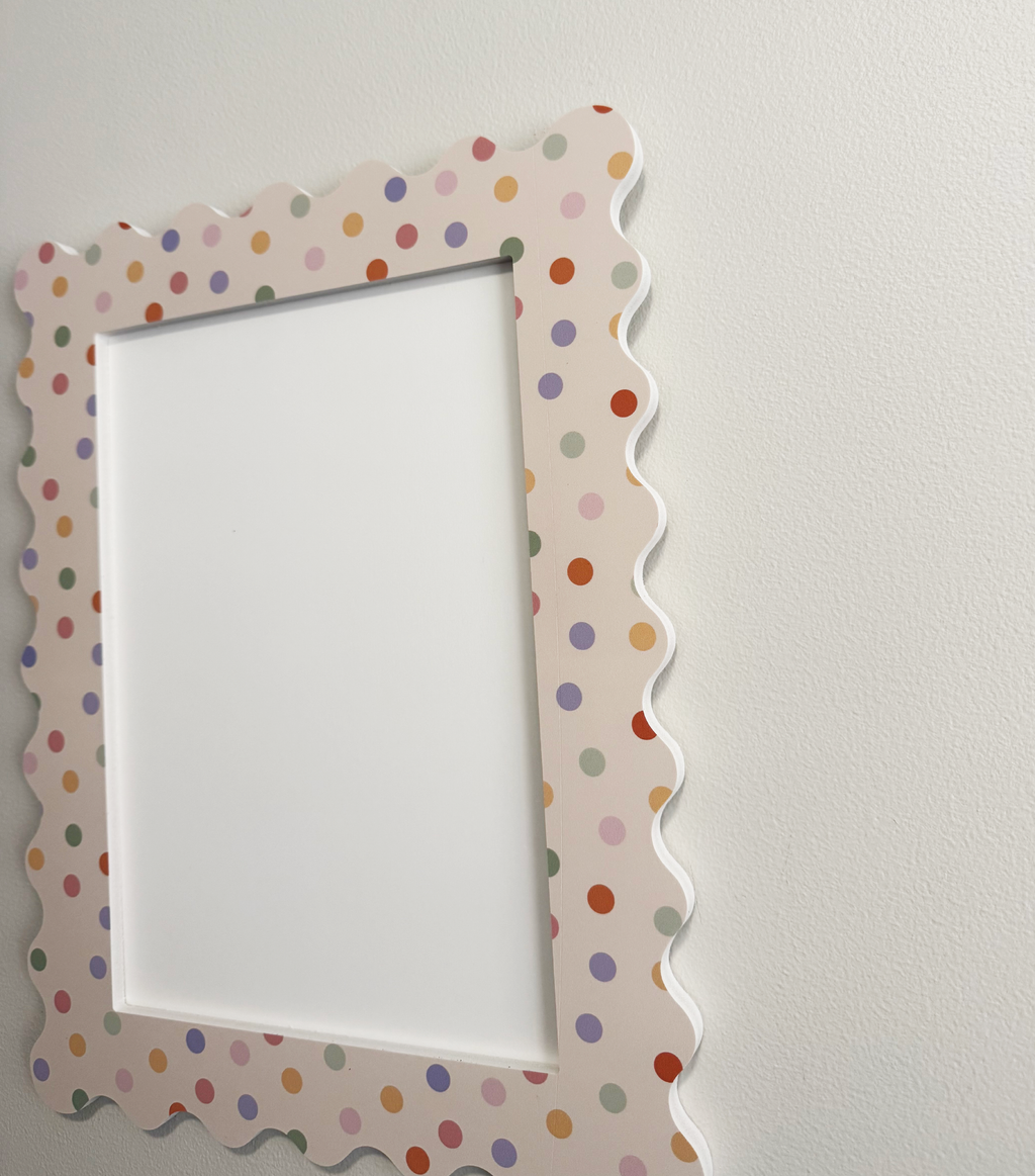 A4 Pastel Polka Dot Squiggle Frame