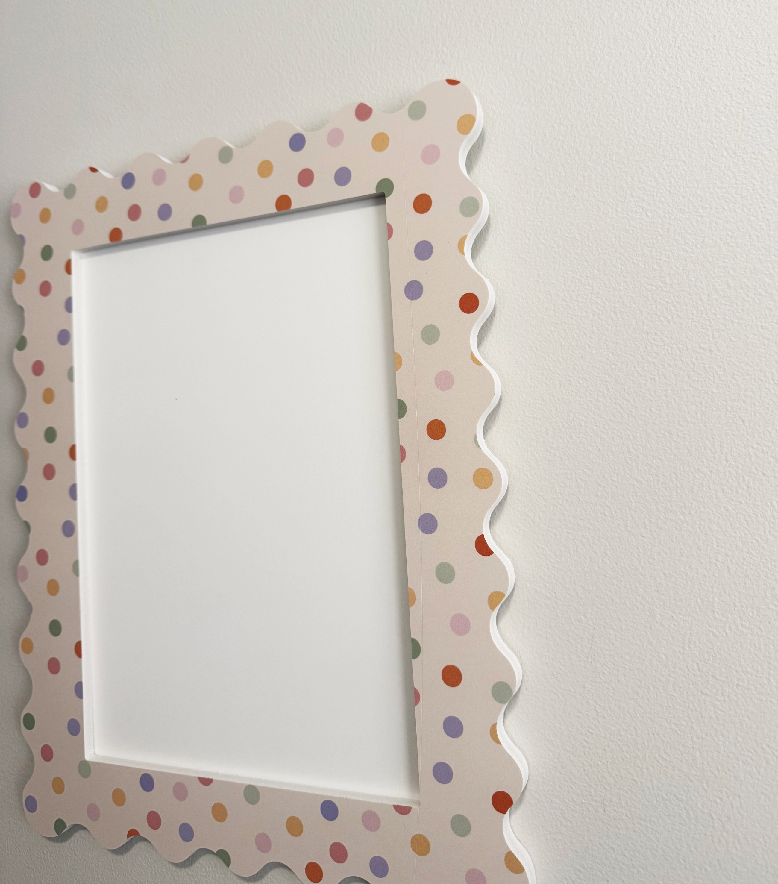 A4 Pastel Polka Dot Squiggle Frame