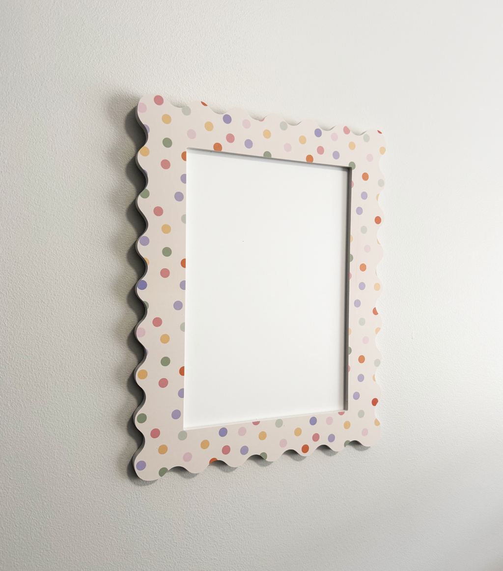A4 Pastel Polka Dot Squiggle Frame