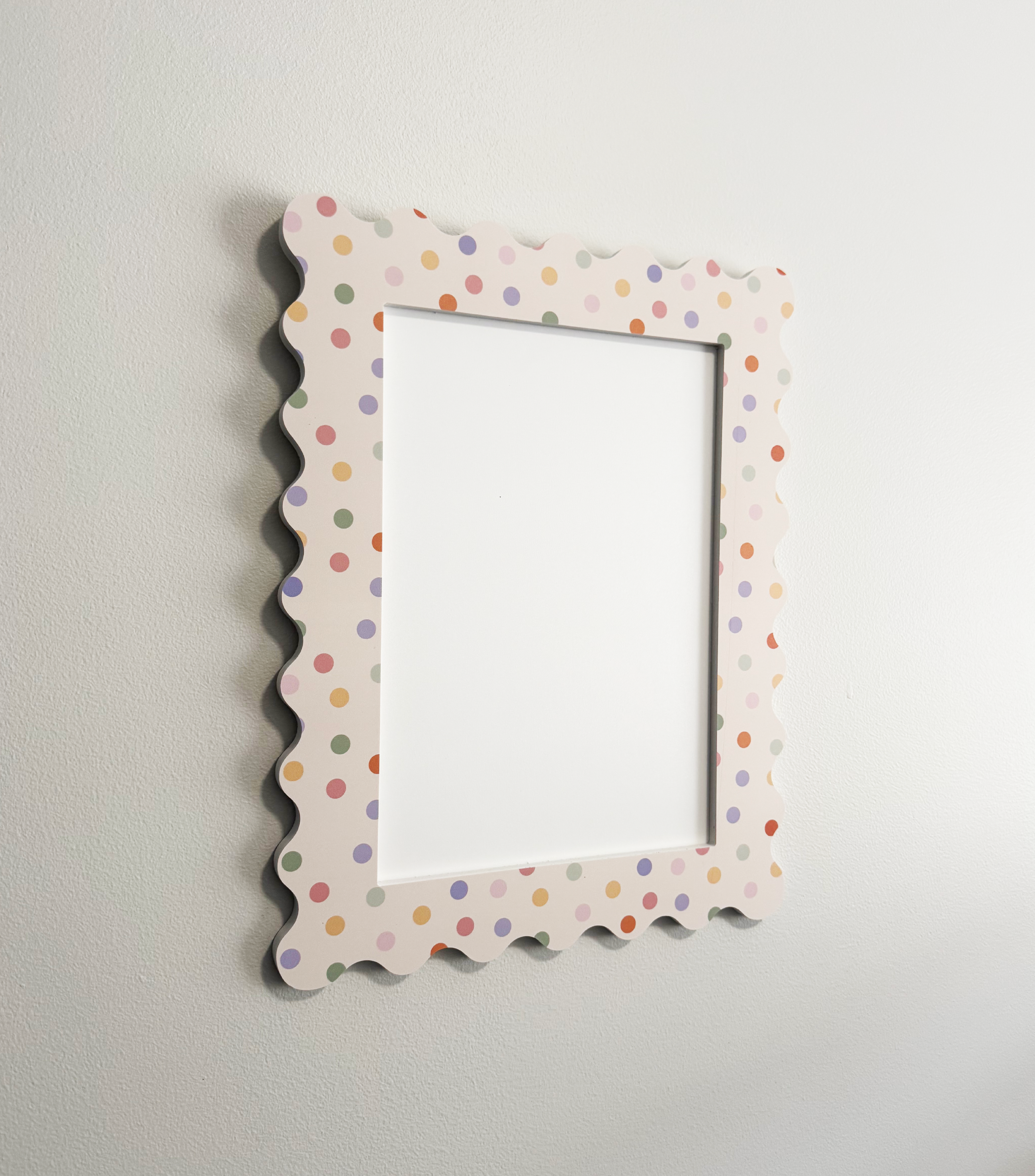 A4 Pastel Polka Dot Squiggle Frame