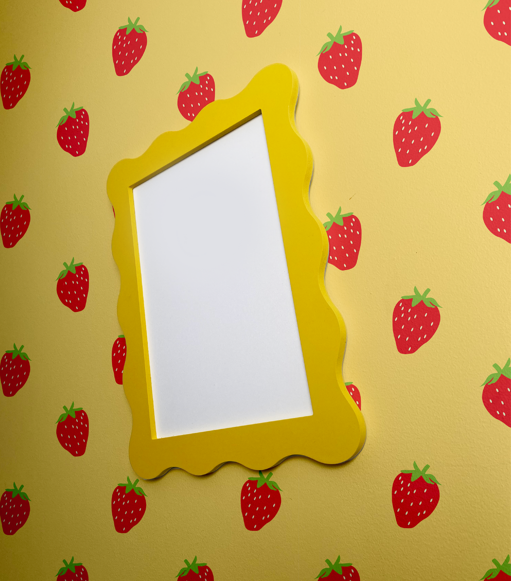 A4 Yellow Wavy Frame