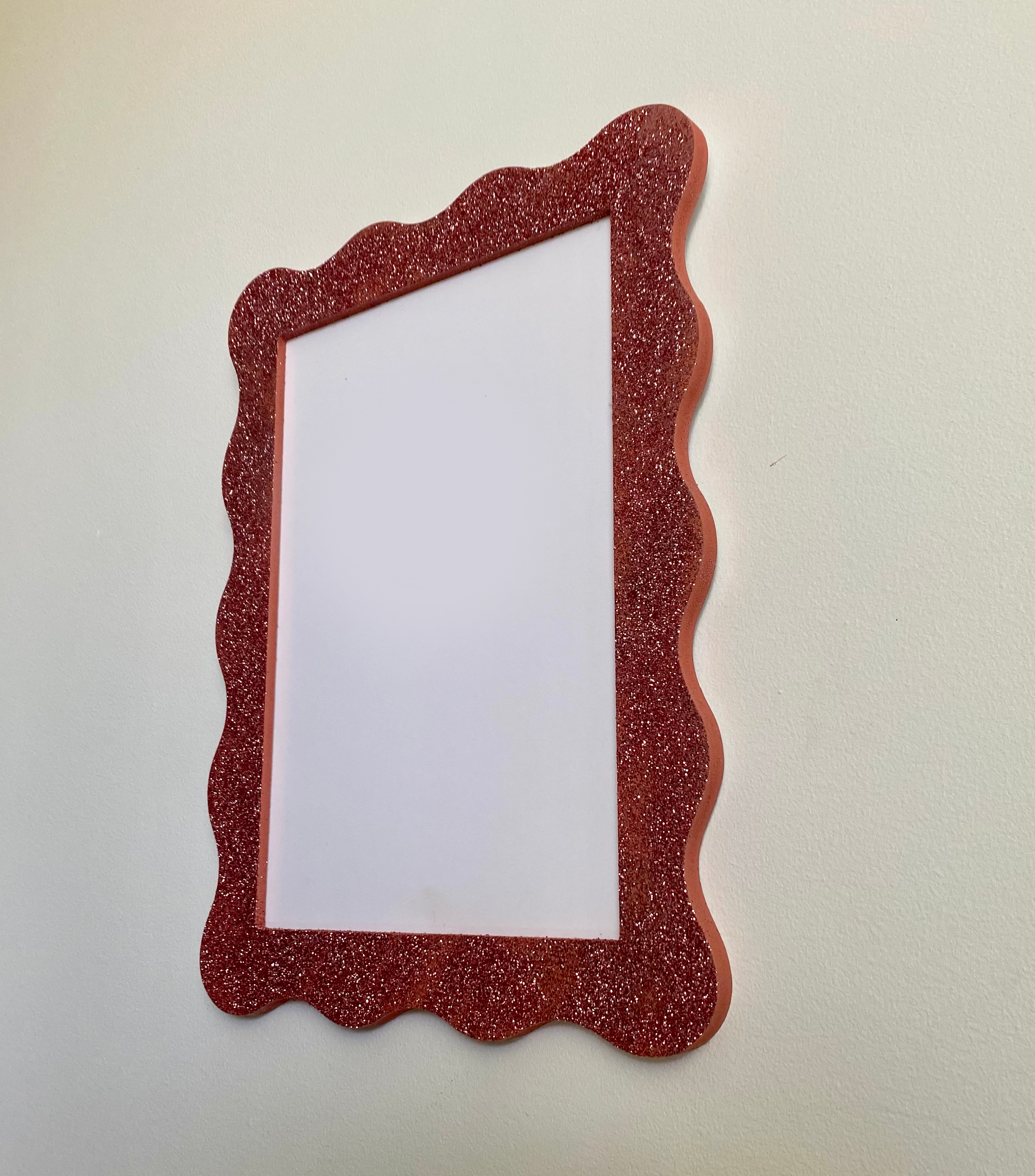 A4 Glitter Pink Wavy Frame