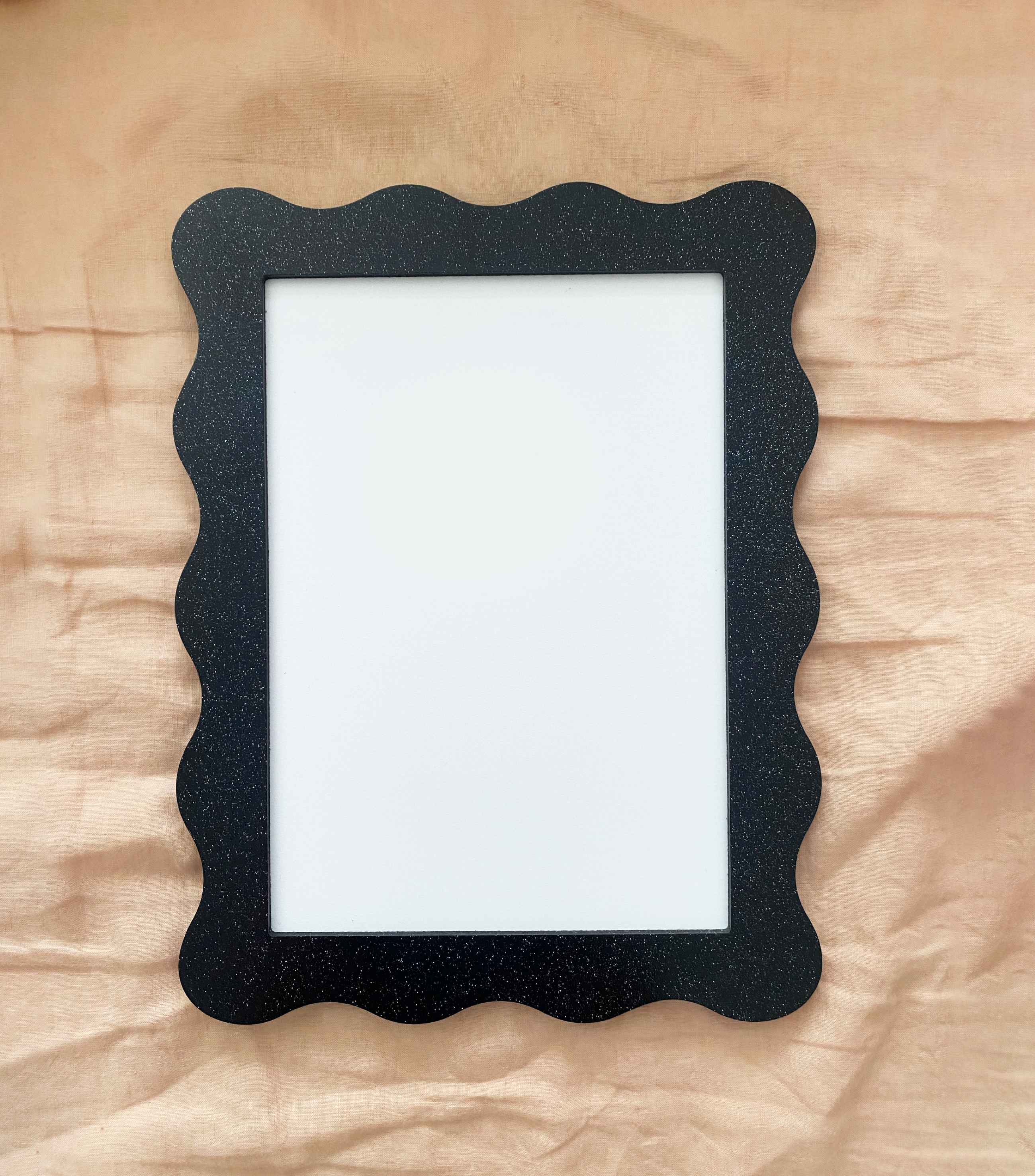 A4 Black Sparkle Wavy Frame