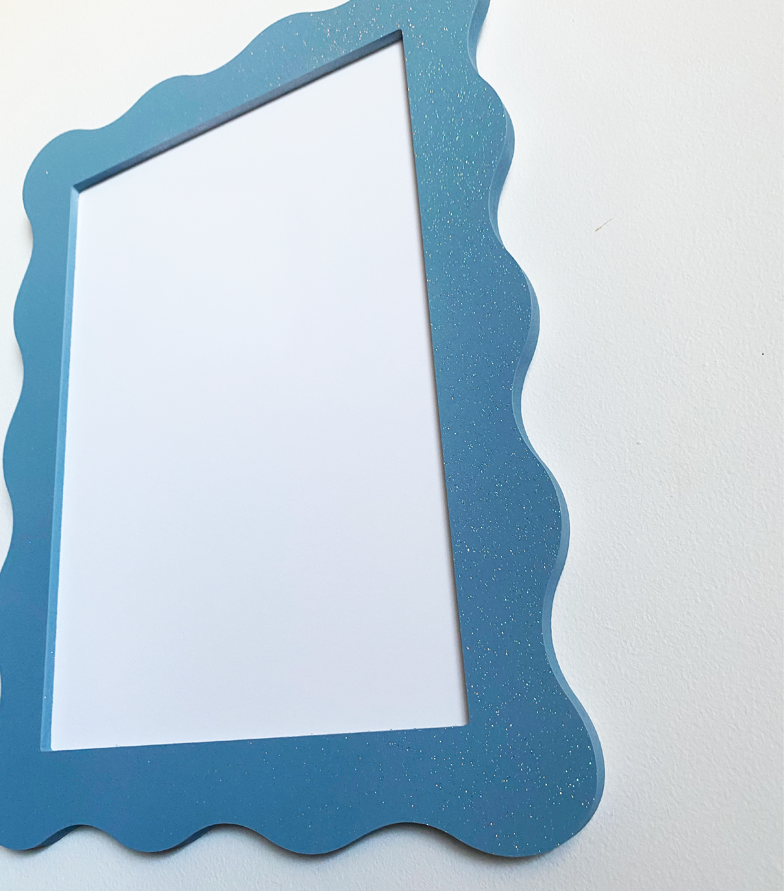 A4 Blue Sparkle Wavy Frame