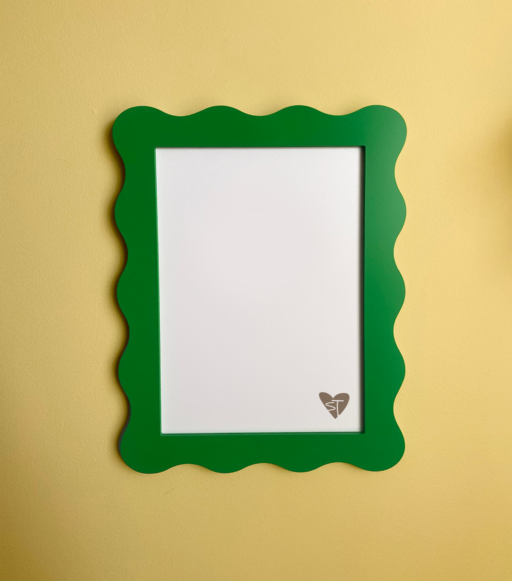 A4 Grass Green Wavy Frame
