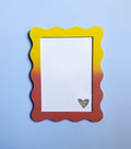 A4 Ombre Pink Yellow Wavy Frame