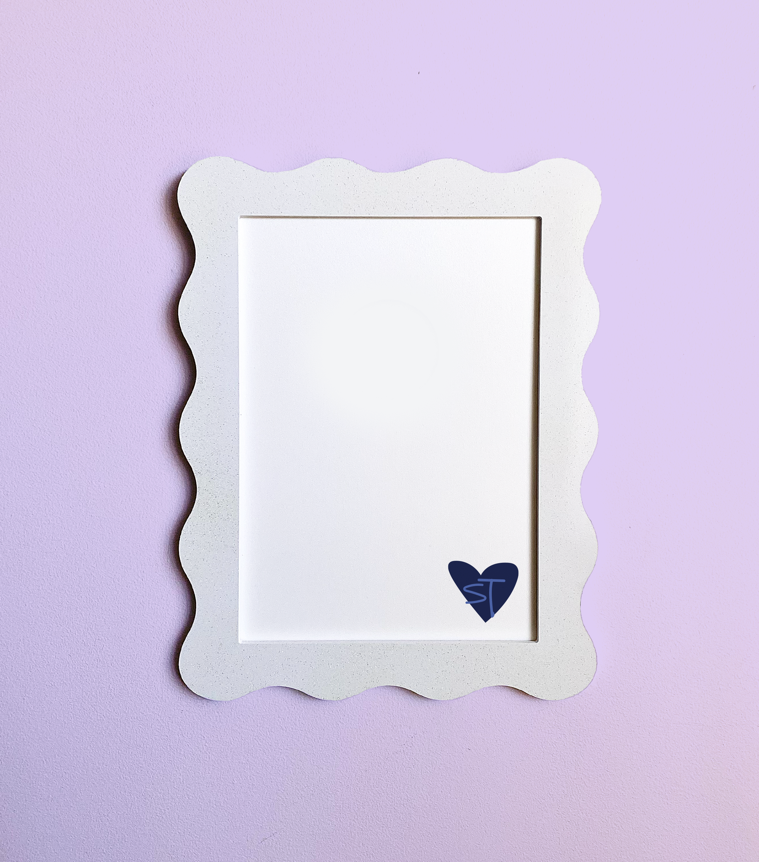 A4 White Sparkle Wavy Frame