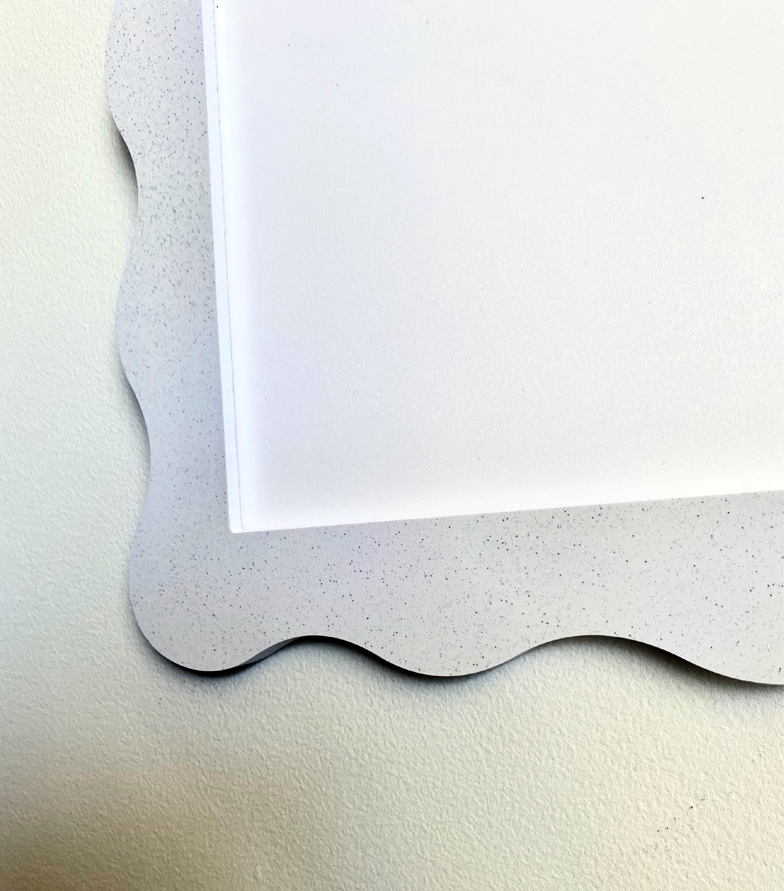 A4 White Sparkle Wavy Frame