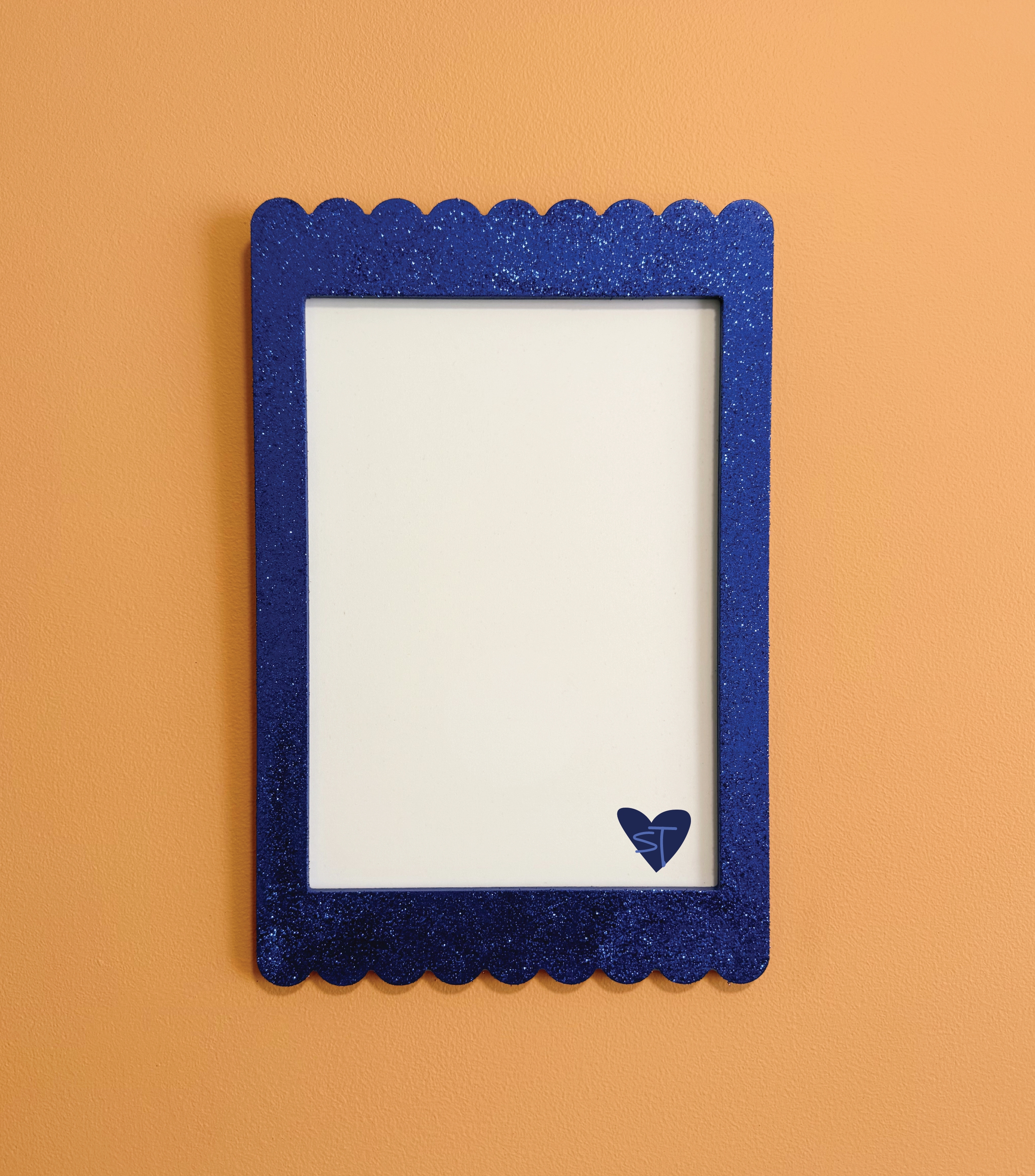 A4 Glitter Cobalt Scallop Frame