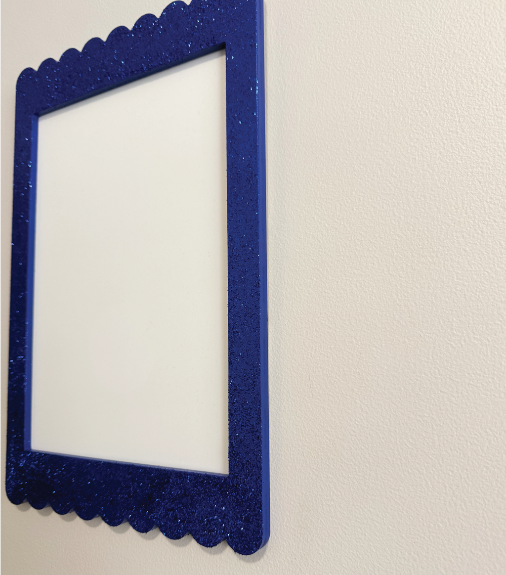 A4 Glitter Cobalt Scallop Frame