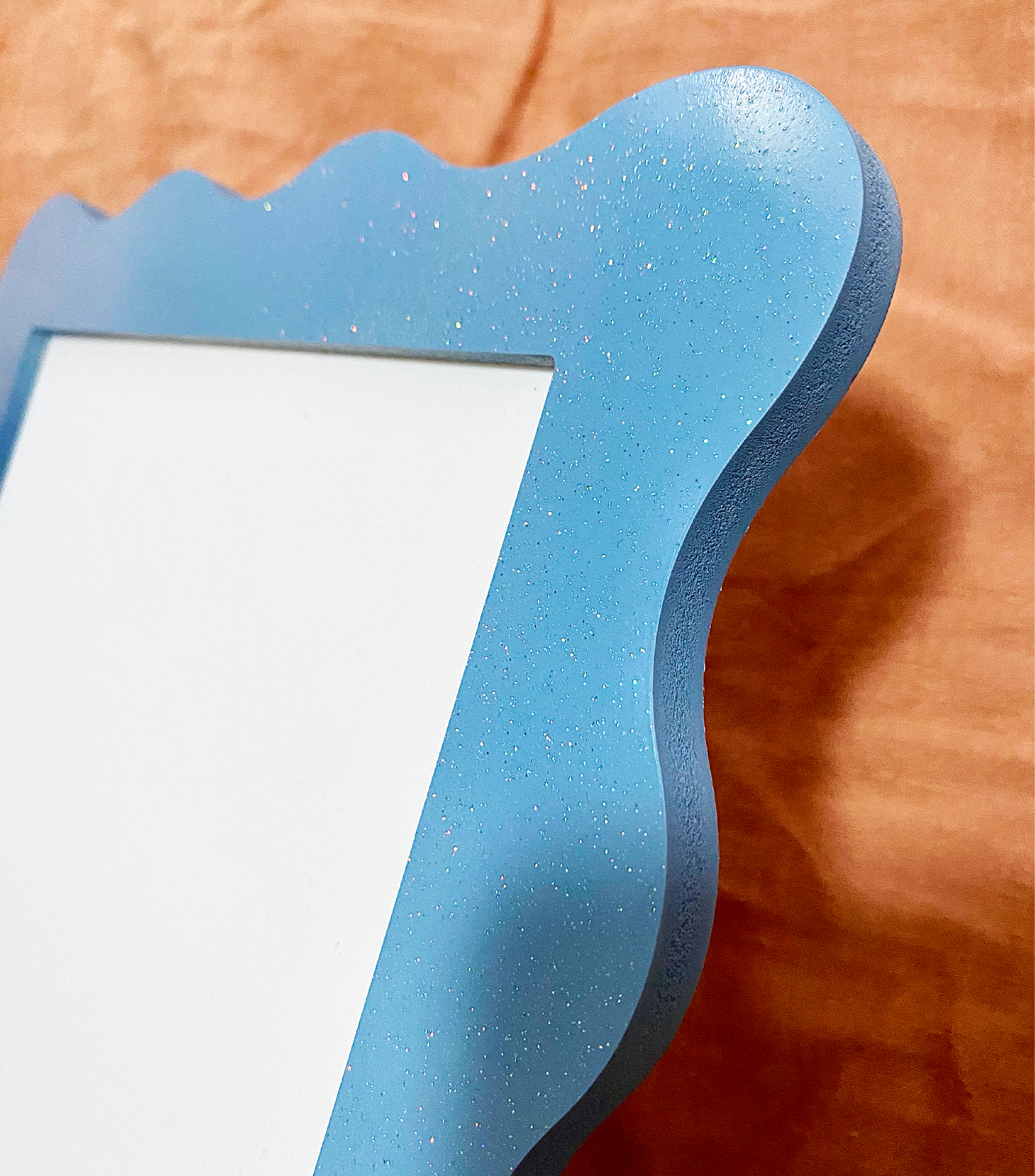 A4 Blue Sparkle Wavy Frame