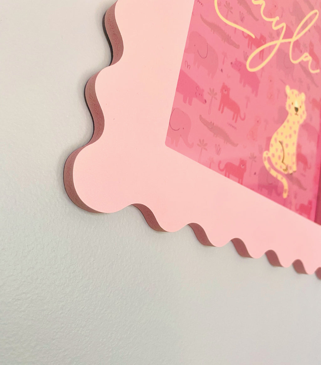 A4 Baby Pink Squiggle Frame