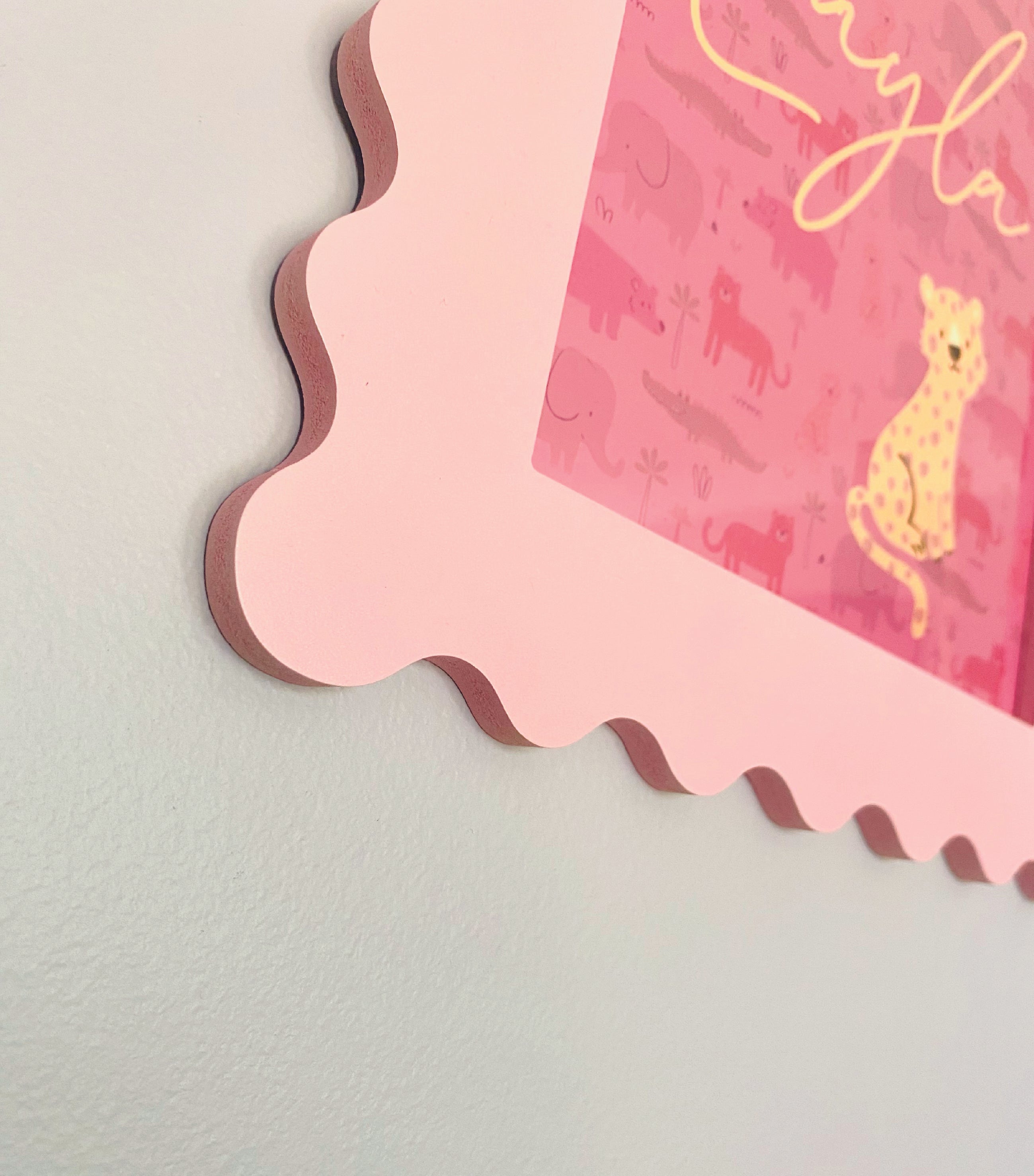 A4 Baby Pink Squiggle Frame