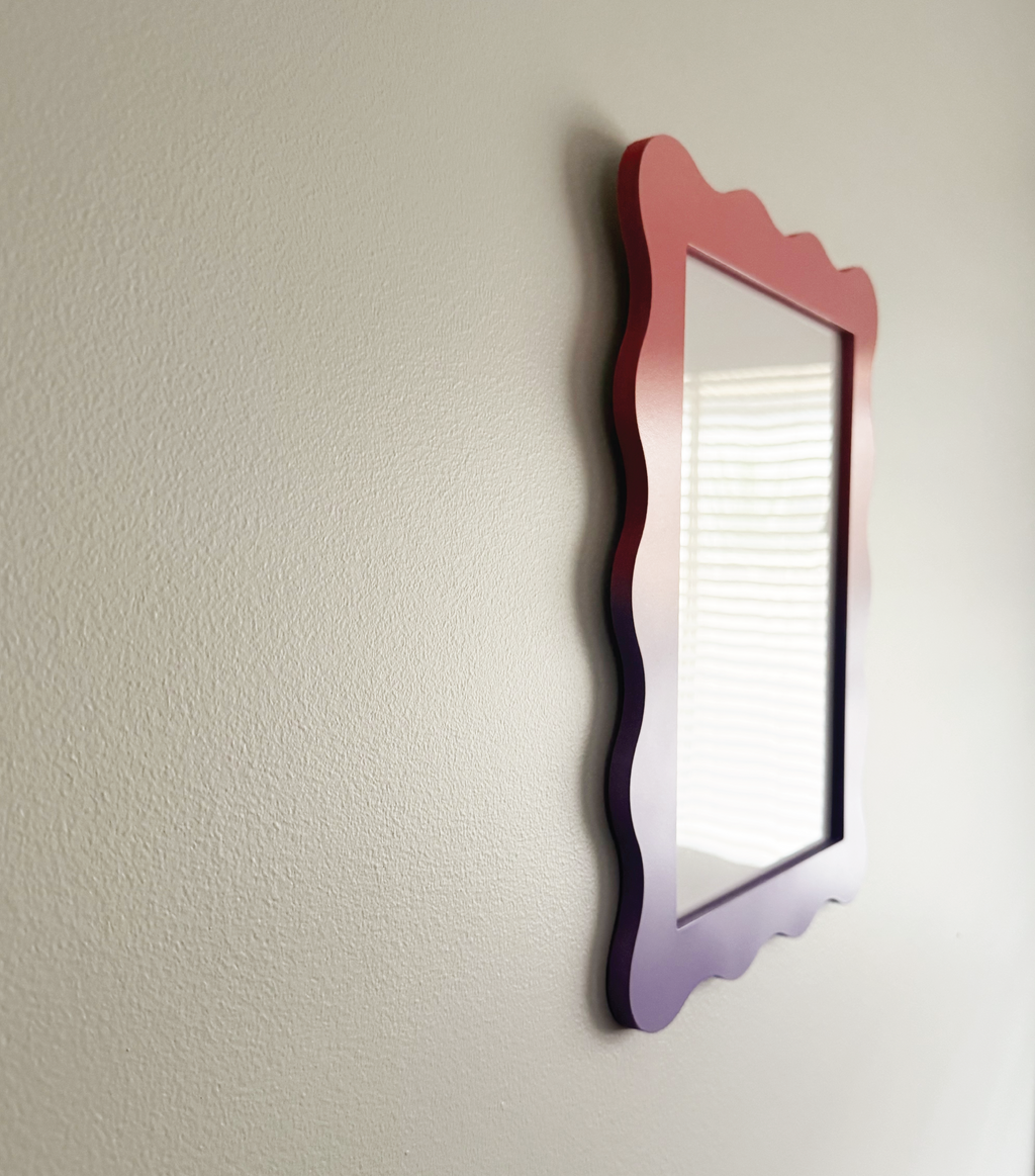A4 Ombre Lilac Pink Wavy Frame